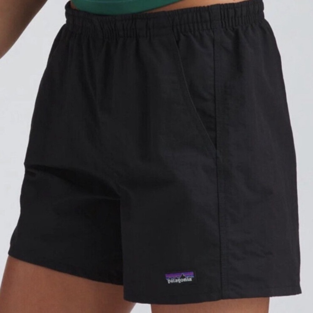 Patagonia Medium Womens Baggie Shorts Black Nylon Elastic Waist